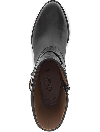 Bottines en cuir lisse
