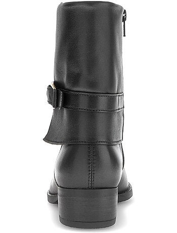 Bottines en cuir lisse