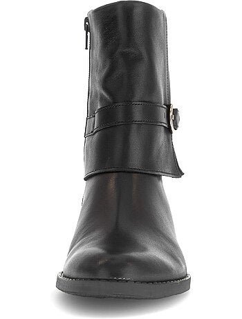 Bottines en cuir lisse