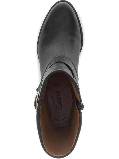 Bottines  en cuir lisse - Kiabi