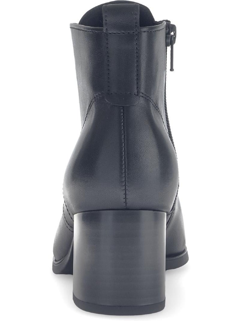 Bottines  en cuir lisse Noir Noir - Kiabi
