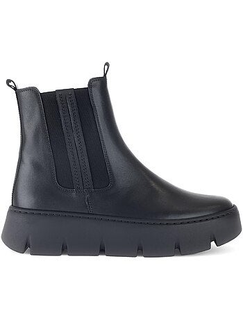Bottines en cuir lisse