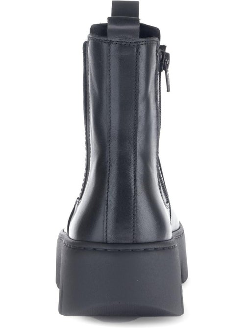 Bottines  en cuir lisse - Kiabi