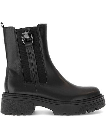 Bottines en cuir lisse