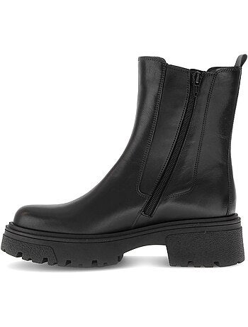 Bottines en cuir lisse