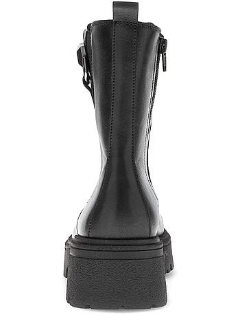 Bottines en cuir lisse