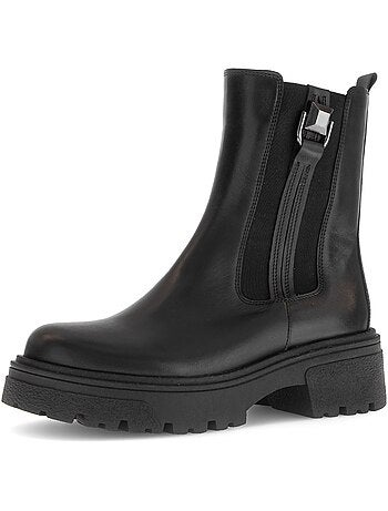 Bottines en cuir lisse