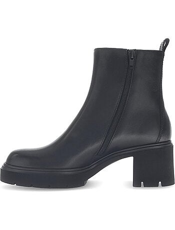 Bottines en cuir lisse