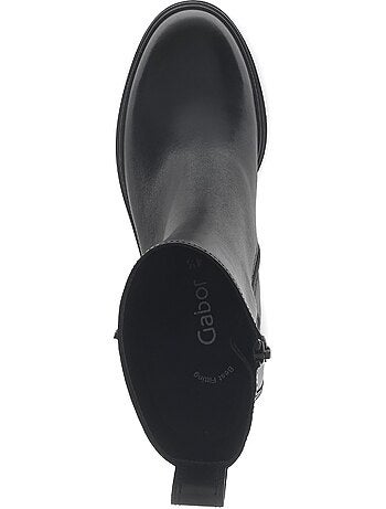 Bottines en cuir lisse