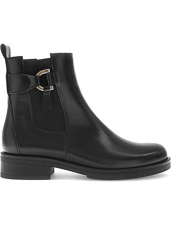 Bottines en cuir lisse