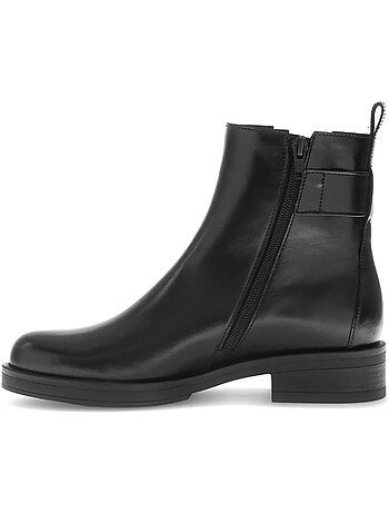 Bottines en cuir lisse