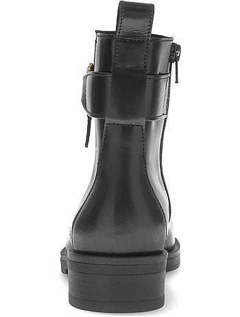 Bottines en cuir lisse