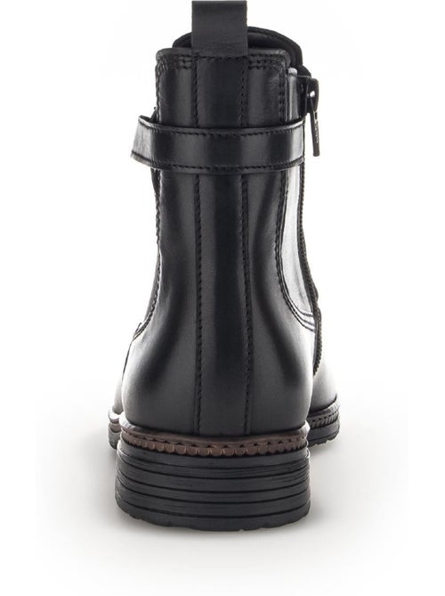 Bottines  en cuir lisse - Kiabi