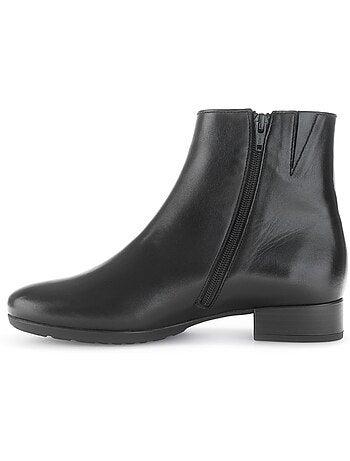 Bottines en cuir lisse