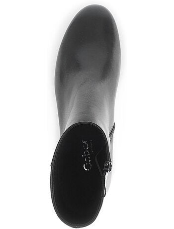 Bottines en cuir lisse