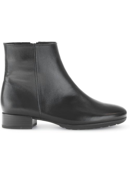 Bottines  en cuir lisse - Kiabi