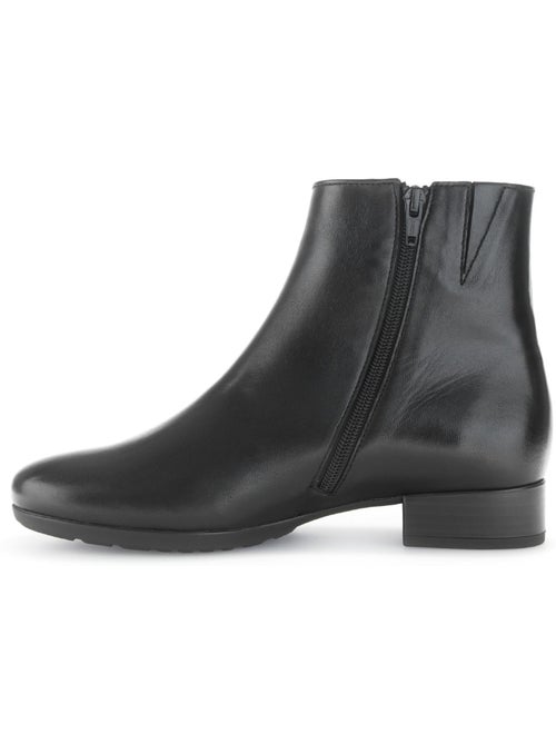 Bottines  en cuir lisse - Kiabi