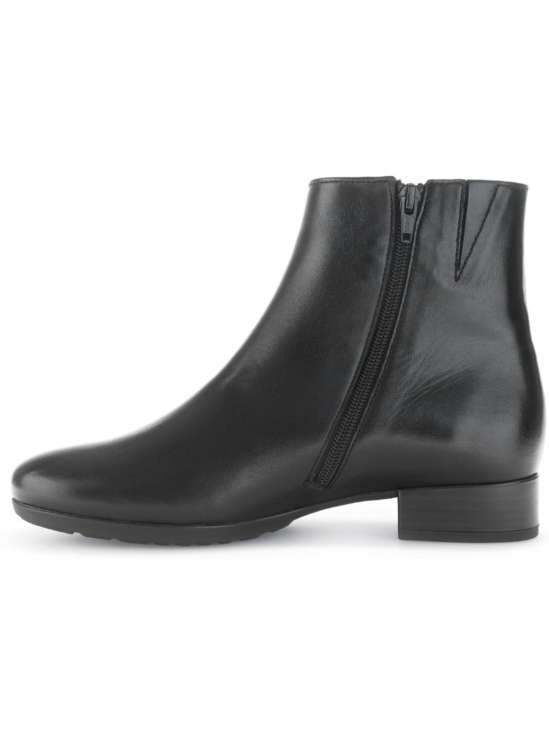 Bottines  en cuir lisse Noir Noir - Kiabi