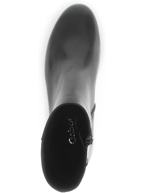 Bottines  en cuir lisse - Kiabi