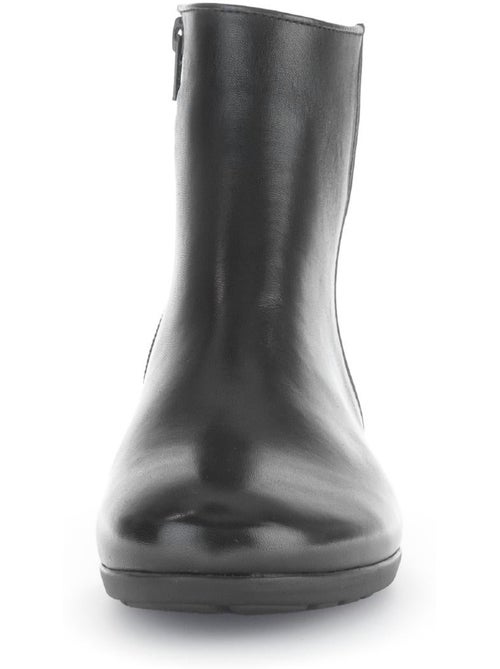 Bottines  en cuir lisse - Kiabi