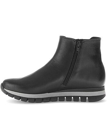 Bottines en cuir lisse