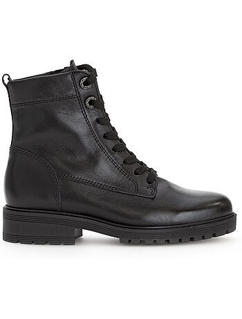 Bottines en cuir lisse