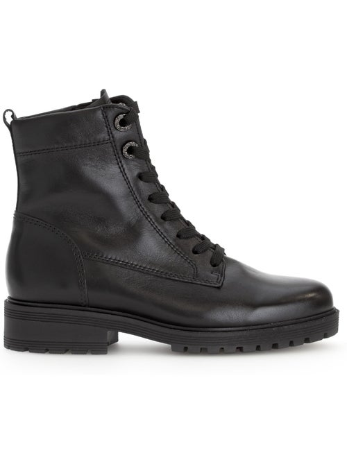 Bottines  en cuir lisse - Kiabi
