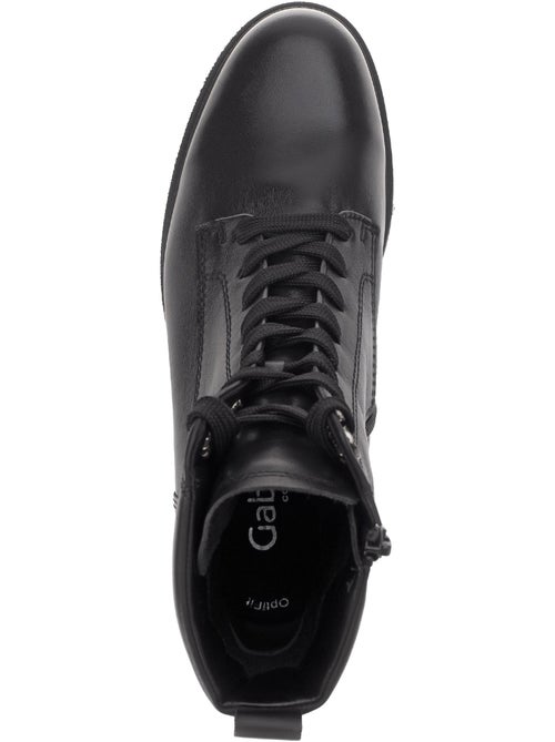 Bottines  en cuir lisse - Kiabi