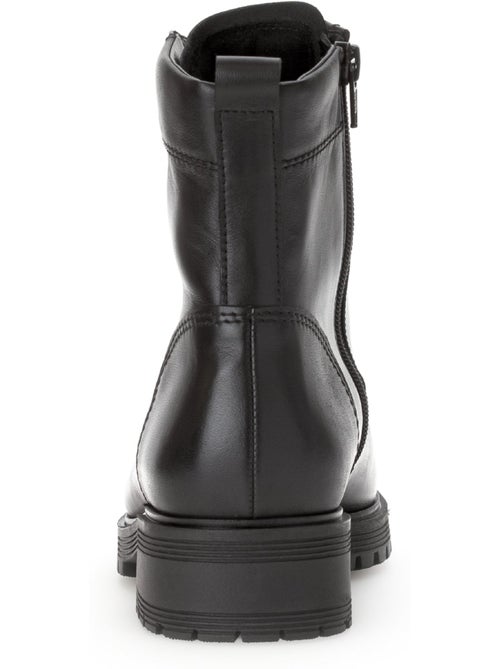 Bottines  en cuir lisse - Kiabi