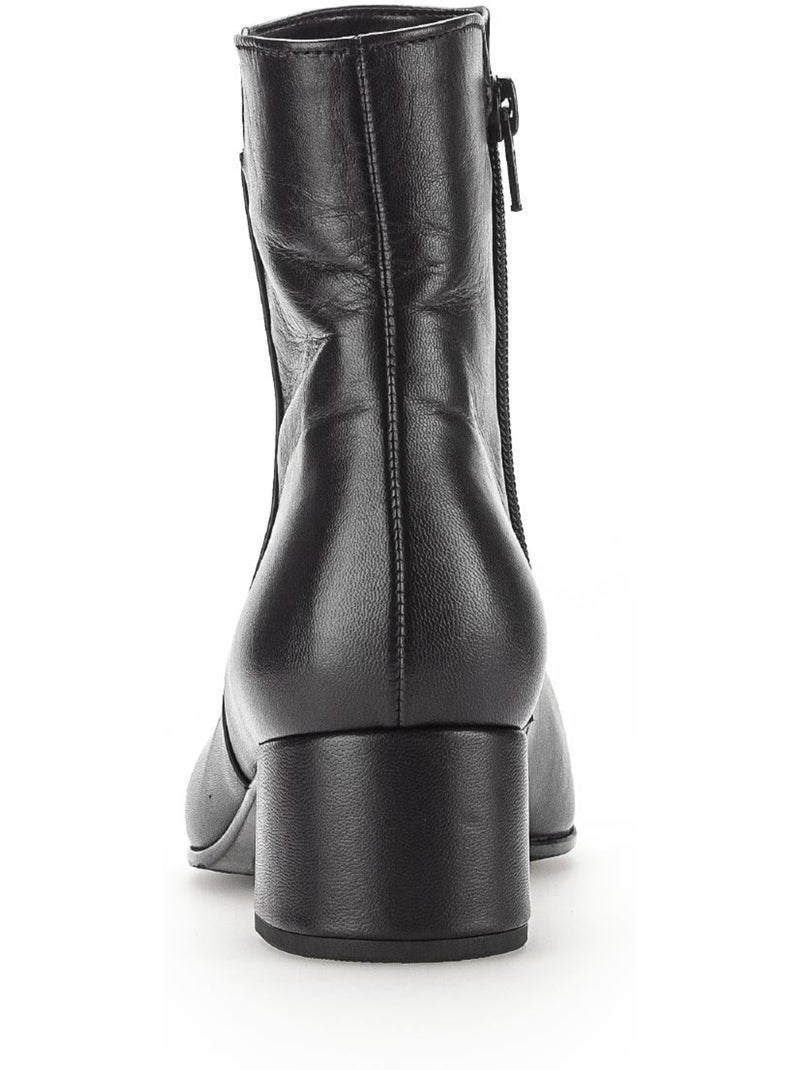 Bottines  en cuir lisse Noir Noir - Kiabi