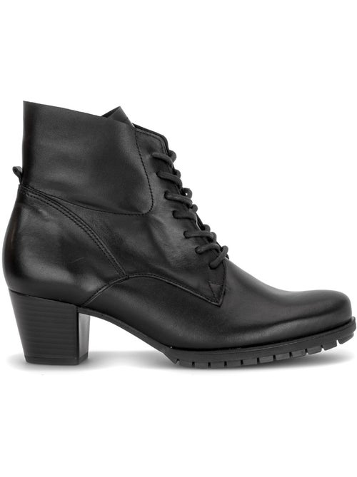 Bottines  en cuir lisse - Kiabi