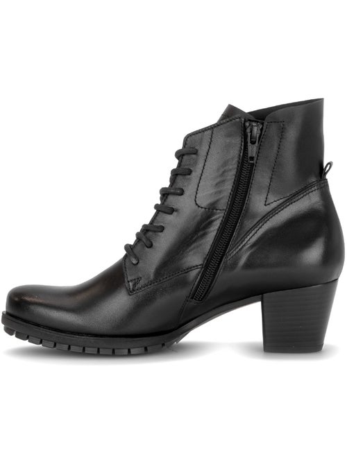 Bottines  en cuir lisse - Kiabi