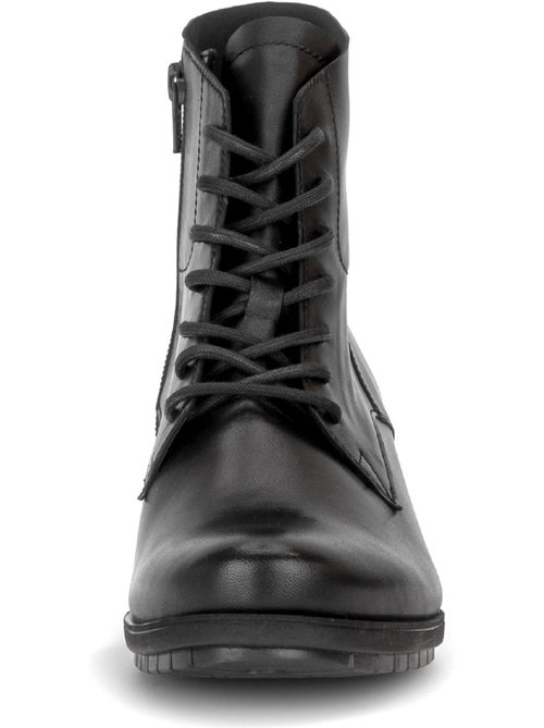 Bottines  en cuir lisse - Kiabi