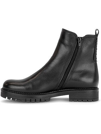 Bottines en cuir lisse