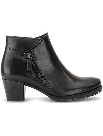 Bottines en cuir lisse