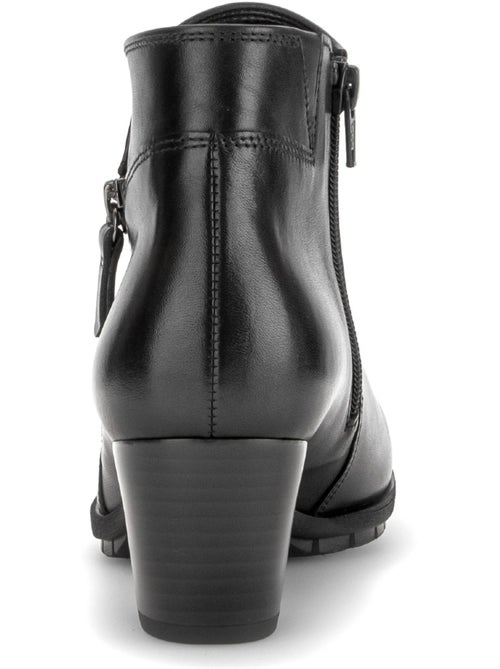 Bottines  en cuir lisse - Kiabi