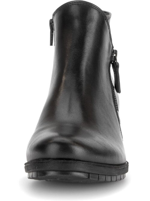 Bottines  en cuir lisse - Kiabi