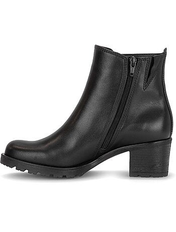 Bottines en cuir lisse