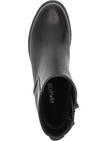 Bottines en cuir lisse