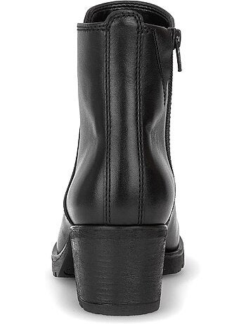 Bottines en cuir lisse