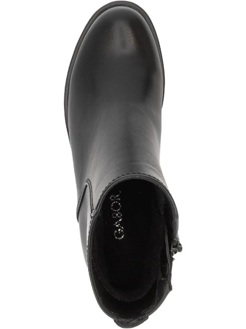 Bottines  en cuir lisse - Kiabi
