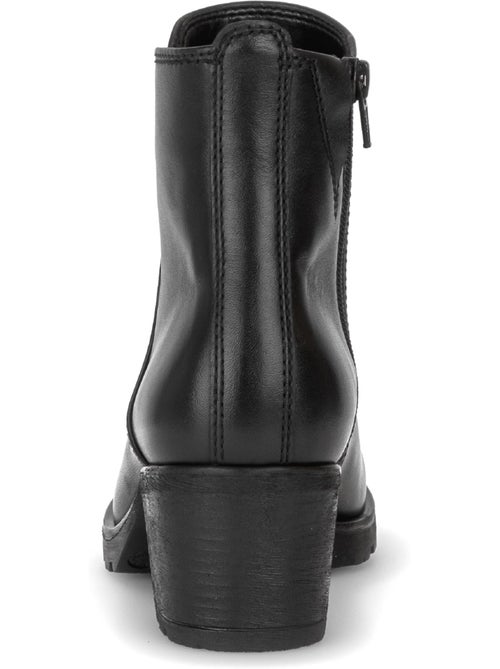 Bottines  en cuir lisse - Kiabi