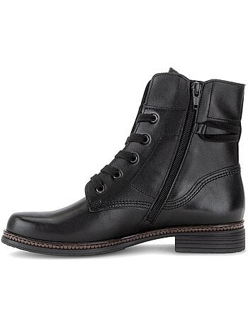 Bottines en cuir lisse