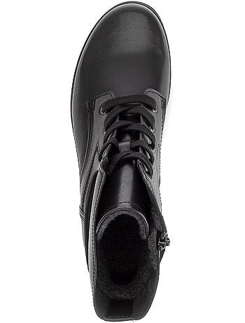 Bottines en cuir lisse