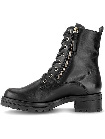 Bottines en cuir lisse