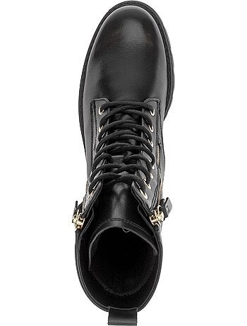 Bottines en cuir lisse