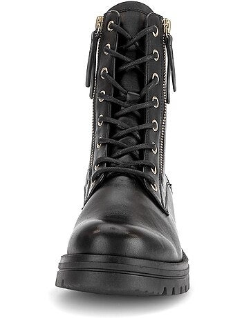 Bottines en cuir lisse