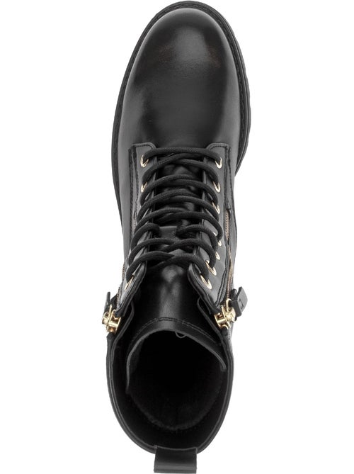 Bottines en cuir lisse - Kiabi Bottines en cuir lisse - Kiabi