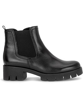 Bottines en cuir lisse