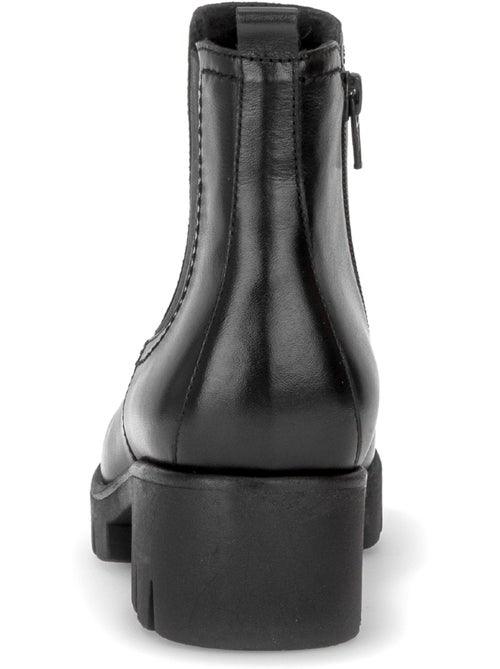 Bottines  en cuir lisse - Kiabi